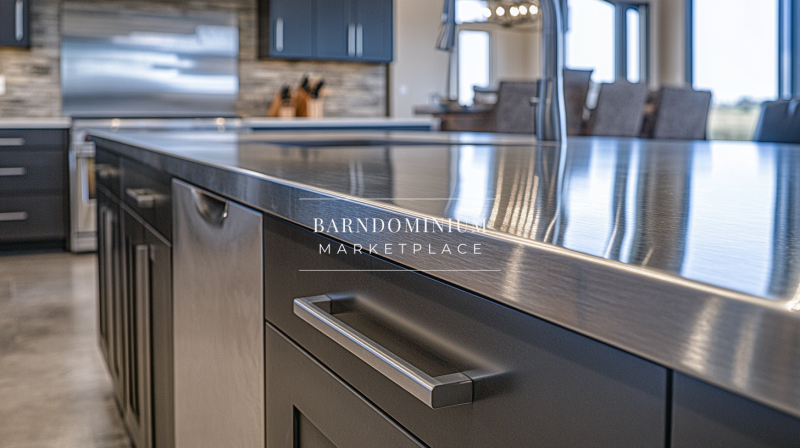 Barndominium Kitchen Ideas | Stainless Steel Countertop Inspiration