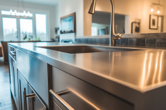 Barndominium Kitchen Ideas | Sleek Stainless Steel Island Inspiration
