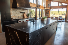 Barndominium Kitchen Ideas | Black Marble Island Inspiration