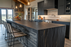 Barndominium Kitchen Ideas | Textured Stone Island Inspiration