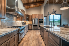Rustic-Industrial Barndominium Kitchen Design with Open Concept Layout and Farmhouse Touches