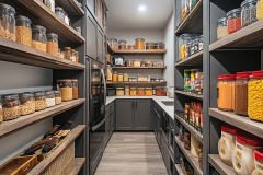 Barndominium Kitchen Ideas | Spacious Pantry with Dark Cabinetry