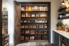 Barndominium Kitchen Ideas | Organized Pantry with Barn Door